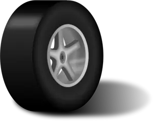 Roda de carro clássico com sombra vector clip-art