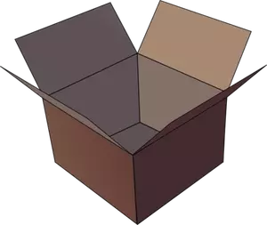 Vector image of dark brown open cardboard box
