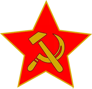 Hammer and sickle in red star vector clip art