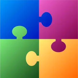 Jigsaw puzzle in diversi colori