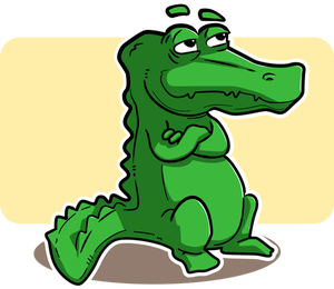 Image vectorielle d'alligator vert s'ennuie