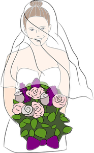 Happy bride clip art