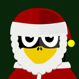 Santa pinguin vector imagine
