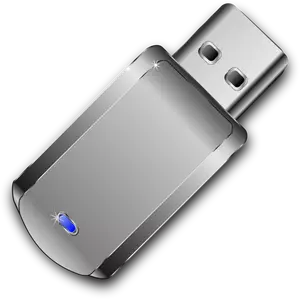 Clipart vetorial de cinza brilhante USB stick