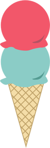 Immagine di un gelato in una cornetta con due palline.