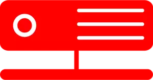 Vektortegning en rød server-ikonet