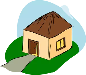 Vector drawing of stylized hut