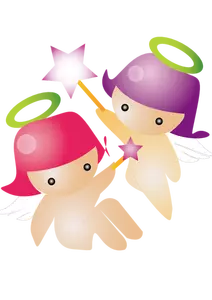 Cute angels vector clip art