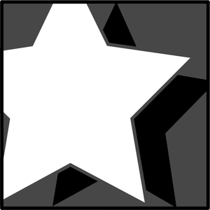 Vector illustration of white star with black shadow
