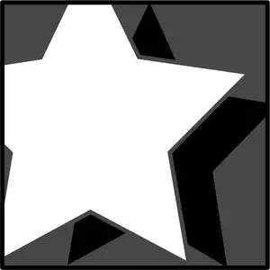 Vector Illustrasjon av hvit stjerne med svart skygge