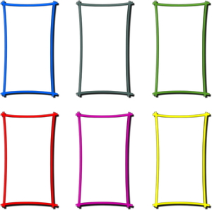 Vektorritning uppsättning färgade ramkantlinjer