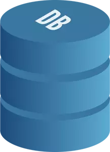 Vektortegning blå databasen symbol