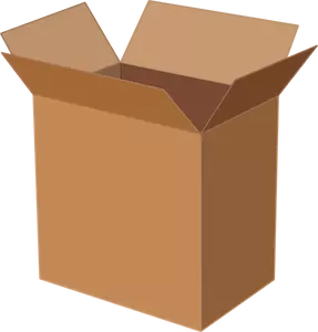 Vector illustration of deep cardboard box open