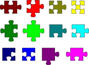 Morceaux de puzzle coloré