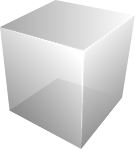 Immagine vettoriale del cubo grigio trasparente