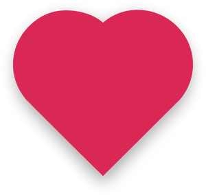 Corazón de color rosa con imagen vectorial leve sombra