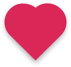 Roze hart met lichte schaduw vector afbeelding