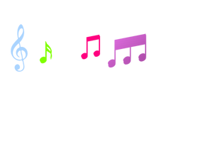 Renkli müzik notaları vektör görüntü