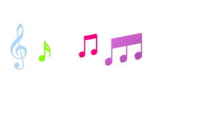 Vector de la imagen colorida notas musicales
