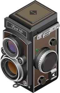 Vector image of twin-lens reflex camera