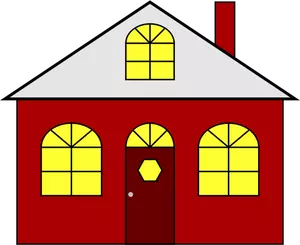 Verlichte huis vector afbeelding