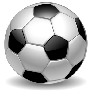 Voetbal met witte zeshoeken en zwarte vijfhoeken vectorafbeeldingen
