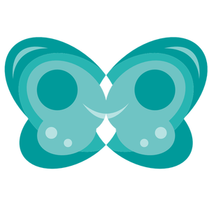 gráficos vectoriales mariposa azul en forma de sonrisa