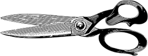 Vector illustration of black and white scissors