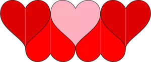 Sex hjärtan dekoration vektorbild