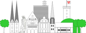 Gebouwen van Bielefeld City vector graphics