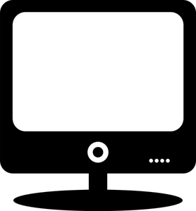 Computer monitor with four buttons vector clip art