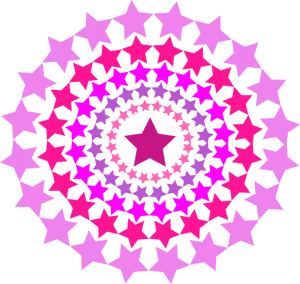 Cirkel met roze sterren