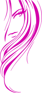 Vector tekening van roze afbeelding van een vrouw