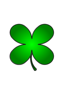 Grafika wektorowa zielony czterolistna koniczyna