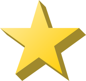 Vector image of yellow star with shade