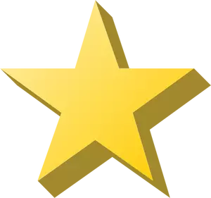 Vector afbeelding van gele ster met schaduw