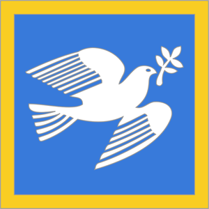 Vector clip art of dove of peace with olive branch
