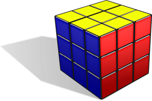 Rubiks kubus met schaduw vector afbeelding
