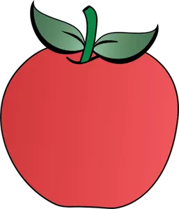 Vector clip art of two leaves apple