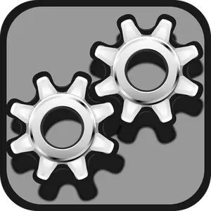 Grayscale gear icon vector drawing