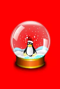 Snow ball met pinguïn