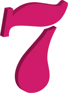 Vektorgrafikk utklipp av rosa nummer syv