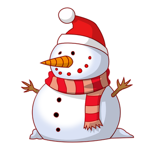 Image vectorielle de bonhomme de neige avec foulard rouge