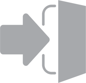 Escala de grises salida icono vector de la imagen