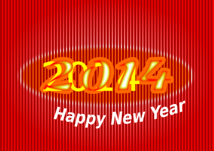 Happy New Year geribbeld rood teken vector afbeelding