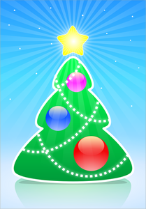 Cartoon Christmas tree vector illustration