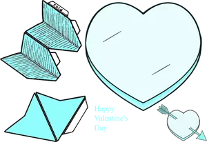 Valentine's day paper heart collection vector clip art