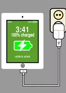 iPad charging vector image