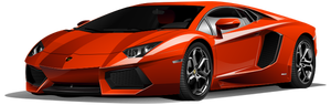 Červená Lamborghini vektorové kreslení