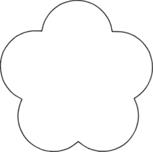 Ilustraţie vectorială de contur de floare 5 scoică